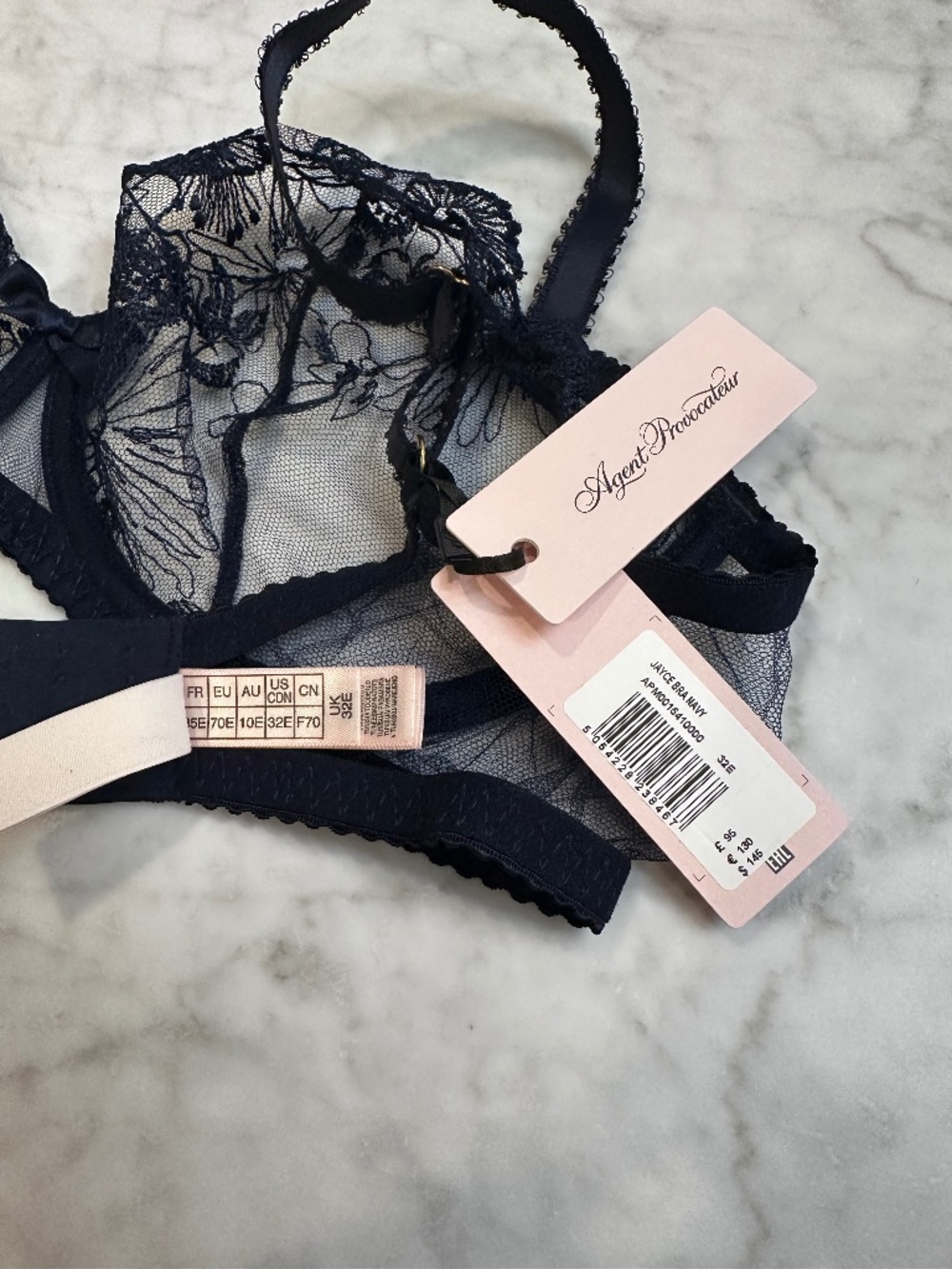 Agent Provocateur Jayce bra Navy size UK 32E New with tags - Picture 2 of 5
